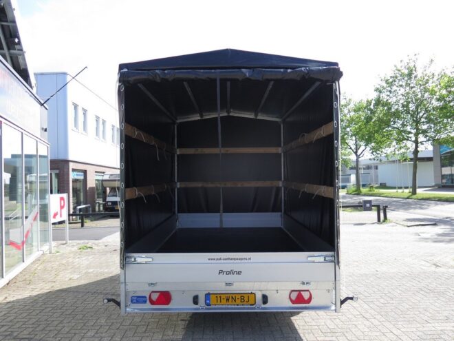 Proline plateauwagen met huif 401x202x220cm 2700kg