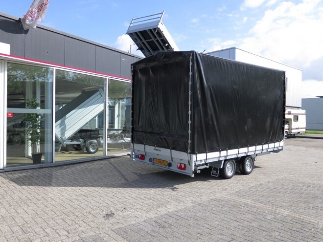 Proline plateauwagen met huif 401x202x220cm 2700kg